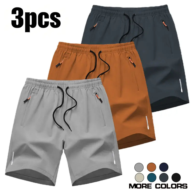 Men’S Athletic Shorts Are Available in Various Colors and Feature Zippered Pockets and a Drawstring Waist, Combining Comfort and Style. They Are Ideal for Summer Outdoor Wear, Everyday Activities, and Vacations, and Suitable for All Seasons., Athletic Wea