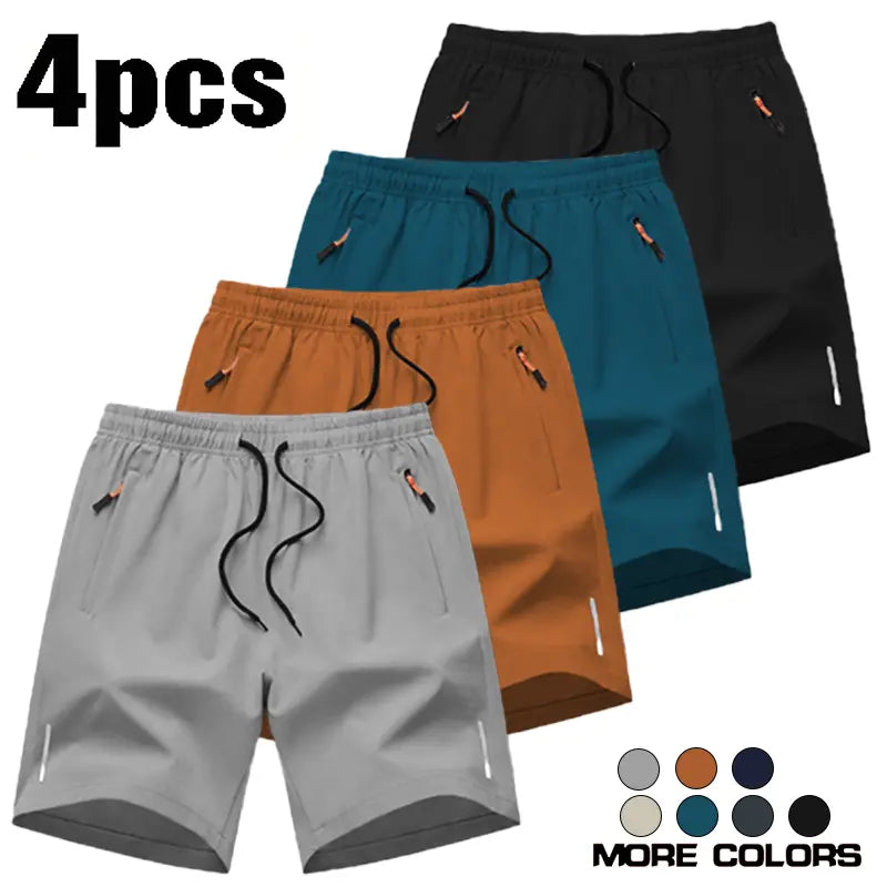 Men’S Athletic Shorts Are Available in Various Colors and Feature Zippered Pockets and a Drawstring Waist, Combining Comfort and Style. They Are Ideal for Summer Outdoor Wear, Everyday Activities, and Vacations, and Suitable for All Seasons., Athletic Wea