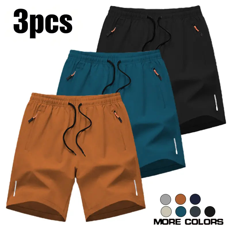 Men’S Athletic Shorts Are Available in Various Colors and Feature Zippered Pockets and a Drawstring Waist, Combining Comfort and Style. They Are Ideal for Summer Outdoor Wear, Everyday Activities, and Vacations, and Suitable for All Seasons., Athletic Wea
