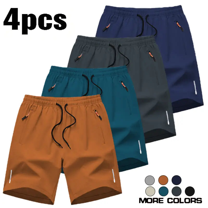 Men’S Athletic Shorts Are Available in Various Colors and Feature Zippered Pockets and a Drawstring Waist, Combining Comfort and Style. They Are Ideal for Summer Outdoor Wear, Everyday Activities, and Vacations, and Suitable for All Seasons., Athletic Wea