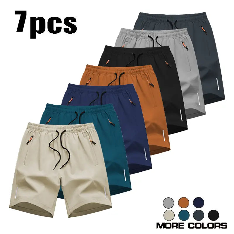Men’S Athletic Shorts Are Available in Various Colors and Feature Zippered Pockets and a Drawstring Waist, Combining Comfort and Style. They Are Ideal for Summer Outdoor Wear, Everyday Activities, and Vacations, and Suitable for All Seasons., Athletic Wea