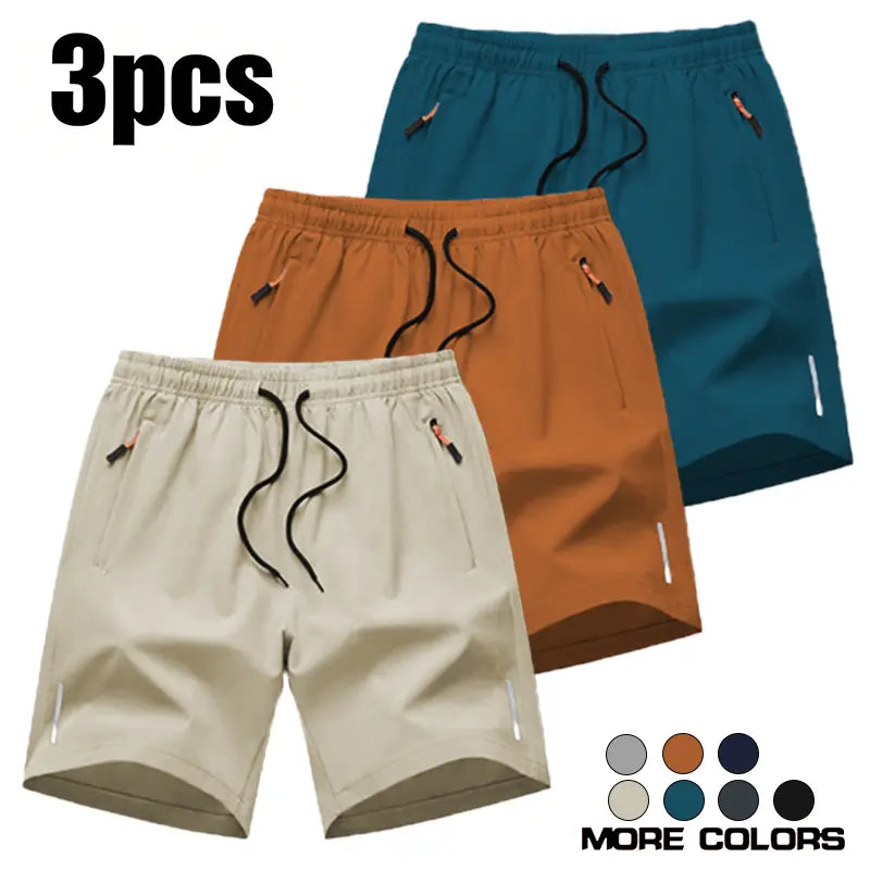 Men’S Athletic Shorts Are Available in Various Colors and Feature Zippered Pockets and a Drawstring Waist, Combining Comfort and Style. They Are Ideal for Summer Outdoor Wear, Everyday Activities, and Vacations, and Suitable for All Seasons., Athletic Wea