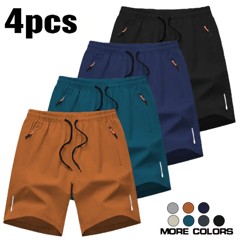 Men’S Athletic Shorts Are Available in Various Colors and Feature Zippered Pockets and a Drawstring Waist, Combining Comfort and Style. They Are Ideal for Summer Outdoor Wear, Everyday Activities, and Vacations, and Suitable for All Seasons., Athletic Wea