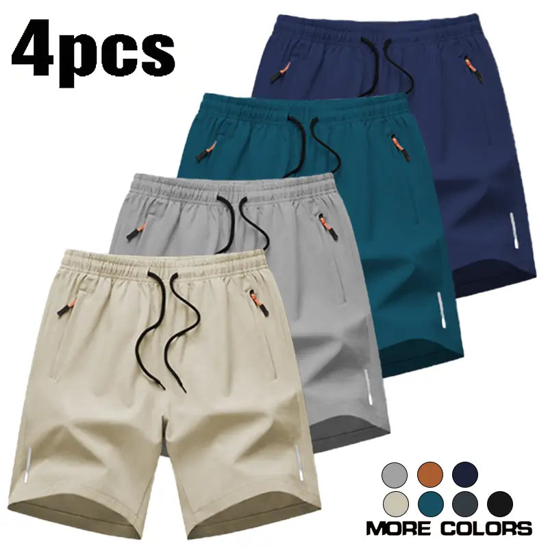 Men’S Athletic Shorts Are Available in Various Colors and Feature Zippered Pockets and a Drawstring Waist, Combining Comfort and Style. They Are Ideal for Summer Outdoor Wear, Everyday Activities, and Vacations, and Suitable for All Seasons., Athletic Wea