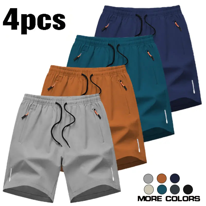 Men’S Athletic Shorts Are Available in Various Colors and Feature Zippered Pockets and a Drawstring Waist, Combining Comfort and Style. They Are Ideal for Summer Outdoor Wear, Everyday Activities, and Vacations, and Suitable for All Seasons., Athletic Wea