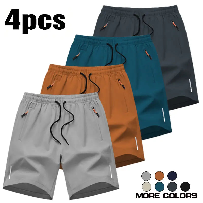 Men’S Athletic Shorts Are Available in Various Colors and Feature Zippered Pockets and a Drawstring Waist, Combining Comfort and Style. They Are Ideal for Summer Outdoor Wear, Everyday Activities, and Vacations, and Suitable for All Seasons., Athletic Wea