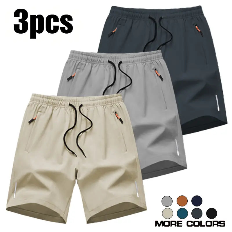 Men’S Athletic Shorts Are Available in Various Colors and Feature Zippered Pockets and a Drawstring Waist, Combining Comfort and Style. They Are Ideal for Summer Outdoor Wear, Everyday Activities, and Vacations, and Suitable for All Seasons., Athletic Wea