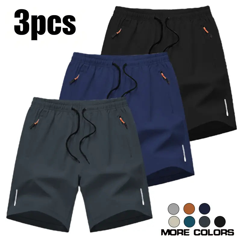 Men’S Athletic Shorts Are Available in Various Colors and Feature Zippered Pockets and a Drawstring Waist, Combining Comfort and Style. They Are Ideal for Summer Outdoor Wear, Everyday Activities, and Vacations, and Suitable for All Seasons., Athletic Wea