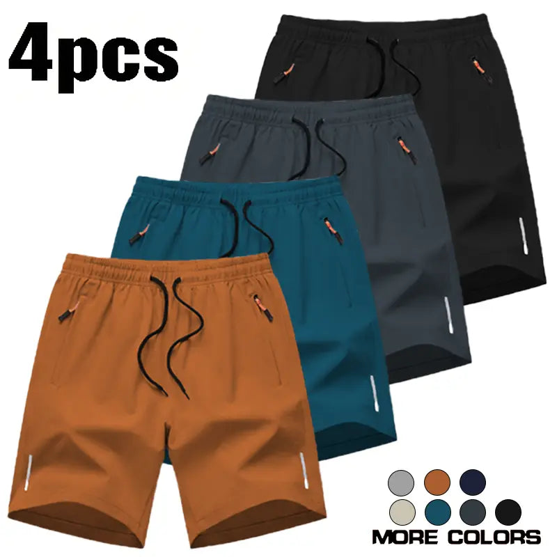 Men’S Athletic Shorts Are Available in Various Colors and Feature Zippered Pockets and a Drawstring Waist, Combining Comfort and Style. They Are Ideal for Summer Outdoor Wear, Everyday Activities, and Vacations, and Suitable for All Seasons., Athletic Wea