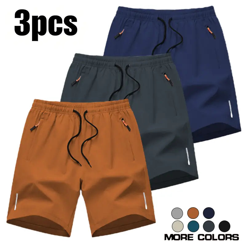 Men’S Athletic Shorts Are Available in Various Colors and Feature Zippered Pockets and a Drawstring Waist, Combining Comfort and Style. They Are Ideal for Summer Outdoor Wear, Everyday Activities, and Vacations, and Suitable for All Seasons., Athletic Wea