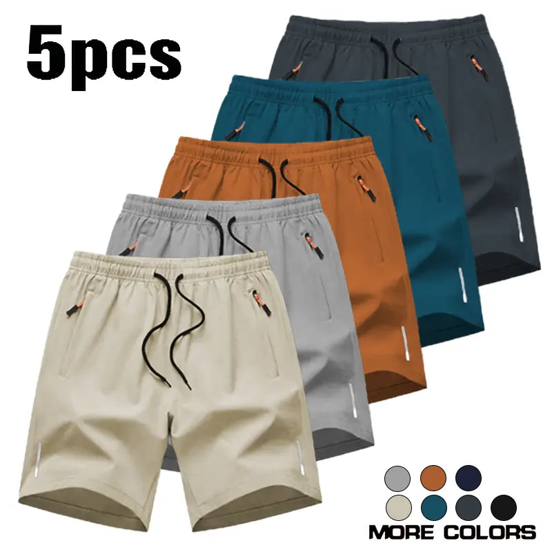 Men’S Athletic Shorts Are Available in Various Colors and Feature Zippered Pockets and a Drawstring Waist, Combining Comfort and Style. They Are Ideal for Summer Outdoor Wear, Everyday Activities, and Vacations, and Suitable for All Seasons., Athletic Wea