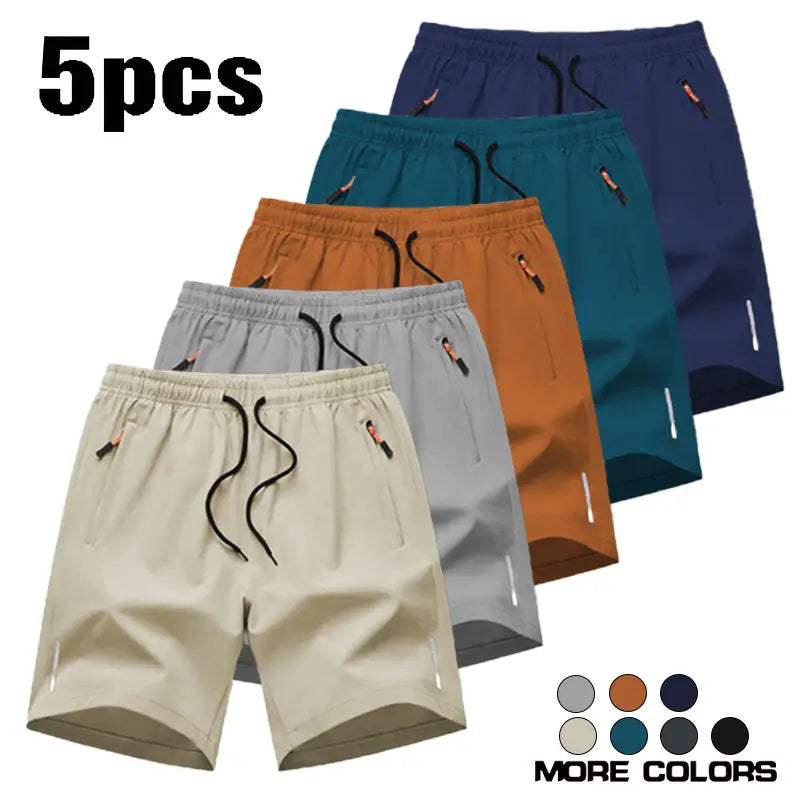 Men’S Athletic Shorts Are Available in Various Colors and Feature Zippered Pockets and a Drawstring Waist, Combining Comfort and Style. They Are Ideal for Summer Outdoor Wear, Everyday Activities, and Vacations, and Suitable for All Seasons., Athletic Wea