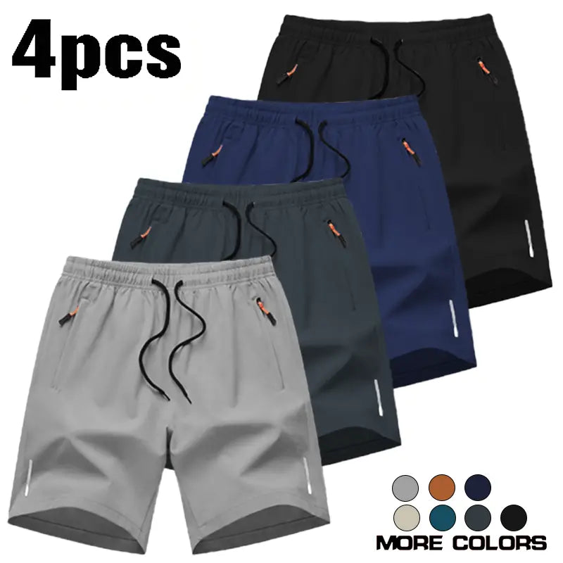 Men’S Athletic Shorts Are Available in Various Colors and Feature Zippered Pockets and a Drawstring Waist, Combining Comfort and Style. They Are Ideal for Summer Outdoor Wear, Everyday Activities, and Vacations, and Suitable for All Seasons., Athletic Wea
