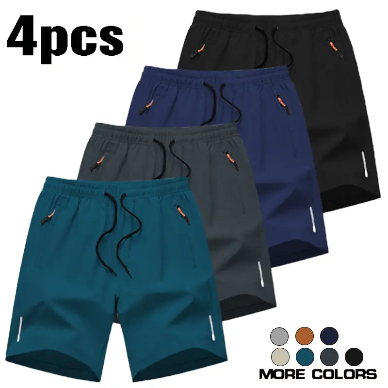 Men’S Athletic Shorts Are Available in Various Colors and Feature Zippered Pockets and a Drawstring Waist, Combining Comfort and Style. They Are Ideal for Summer Outdoor Wear, Everyday Activities, and Vacations, and Suitable for All Seasons., Athletic Wea