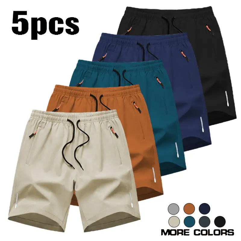 Men’S Athletic Shorts Are Available in Various Colors and Feature Zippered Pockets and a Drawstring Waist, Combining Comfort and Style. They Are Ideal for Summer Outdoor Wear, Everyday Activities, and Vacations, and Suitable for All Seasons., Athletic Wea